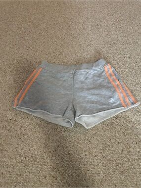 adidas Gray Shorts with Orange Side Stripes - Kids